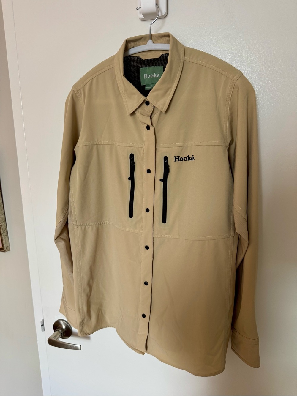 Hooké Women’s Mirage Sun Shirt Beige Technical Fishing Shirt L